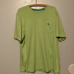 Men's Tommy Bahama Pima Embroidered Logo Fish Pocket T-Shirt Light Green Size L